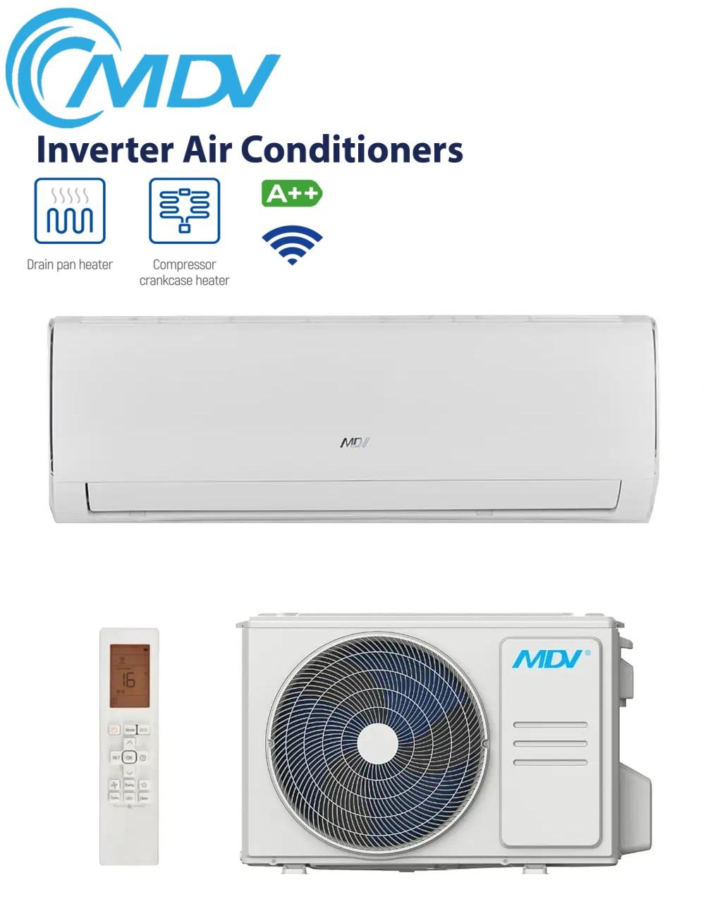 MDV Aroma Nordic -25°C AFBU-09HRDN8-QRD0/MOX133-09HFN8-QRD0N Šildymui/Vesinimui iki ̴ 25m2