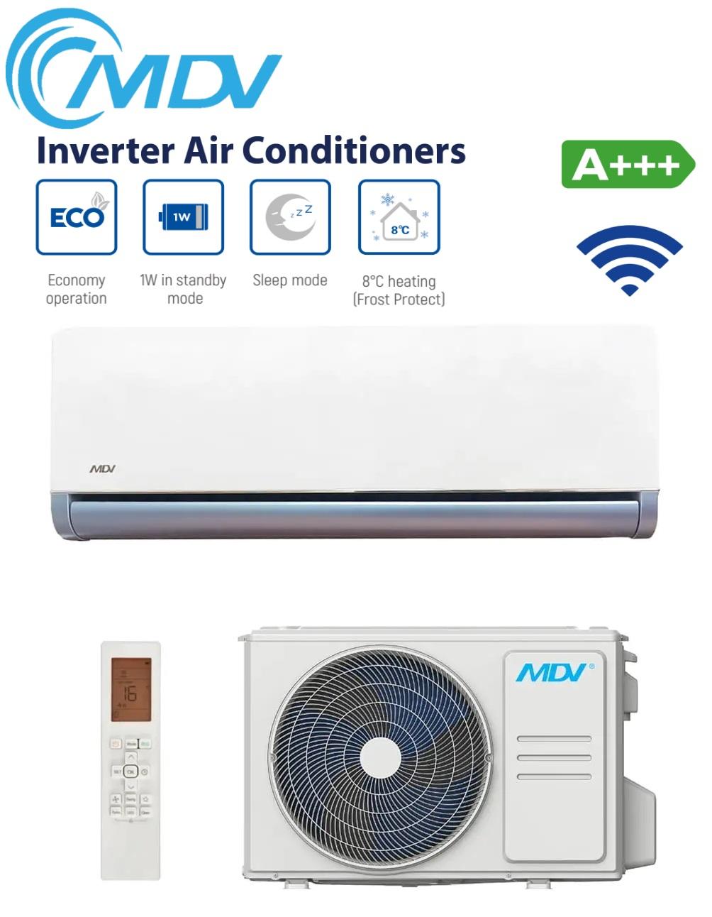 MDV Blue XT -30°C XT-09HRFN8-QRD6/MOXT230-09HFN8-QRD6 Šildymui/Vesinimui iki ̴ 35m2
